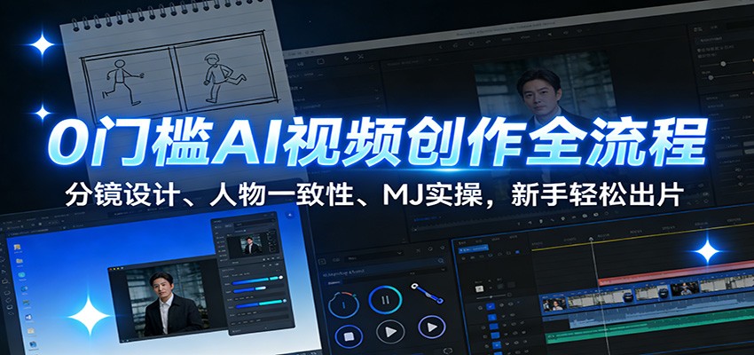 0门槛AI视频创作全流程：分镜设计、人物一致性、MJ实操，新手轻松出片-小目标云网创