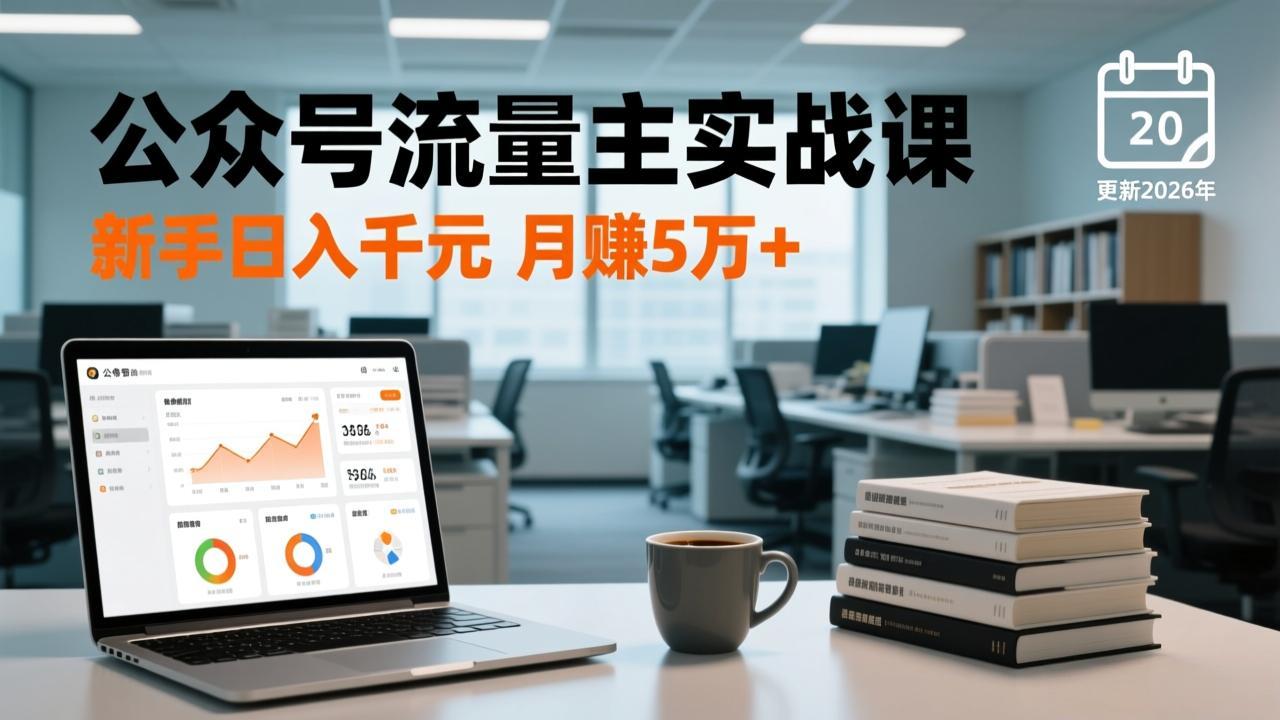 公众号流量主实战课，爆文写作、流量池运营、多平台分发，新手日入千元月赚5万+更新2026年-小目标云网创