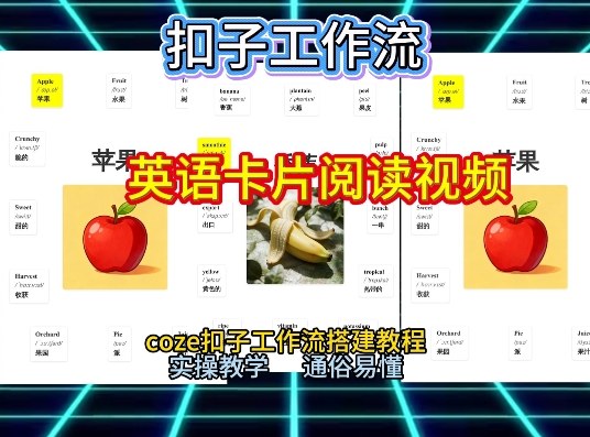 【一键生成英语卡片单词阅读工作流】2026保姆级教程，Coze工作流一键搭，英语单词卡片+阅读练习直接搞定-小目标云网创