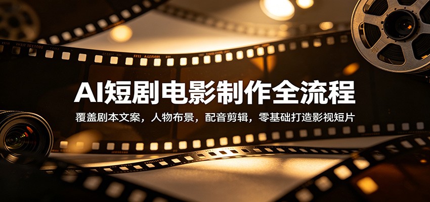 AI短剧电影制作全流程：覆盖剧本文案，人物布景，配音剪辑，零基础打造影视短片-opc资源站