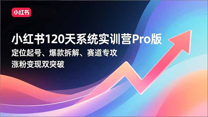 小红书120天系统实训营Pro版，定位起号、爆款拆解、赛道专攻，实现涨粉变现双突破-小目标云网创