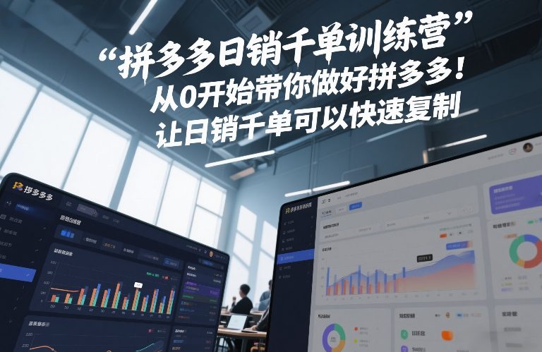 拼多多日销千单训练营，从0开始带你做好拼多多，让日销千单可以快速复制(更新26年4月)-opc资源站