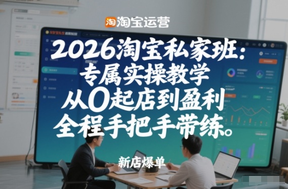 2026淘宝私家班：专属实操教学，从0起店到盈利，全程手把手带练-小目标云网创