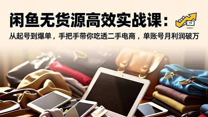 闲鱼无货源高效实战课：从起号到爆单，手把手带你吃透二手电商，单账号月利润破万-小目标云网创