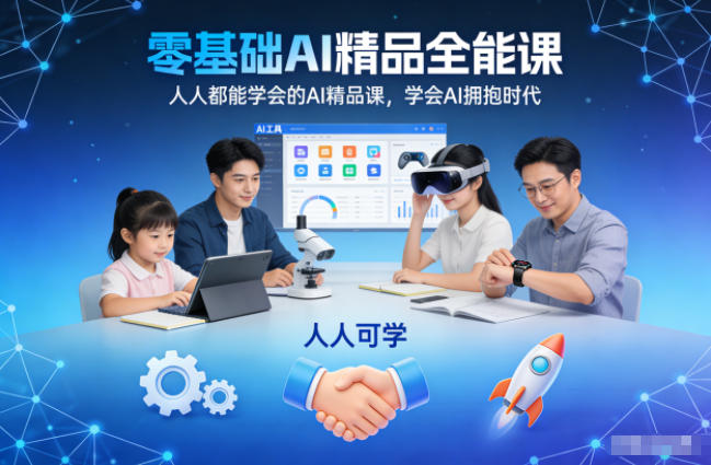 零基础AI精品全能课，人人都能学会的AI精品课，学会AI拥抱时代-小目标云网创