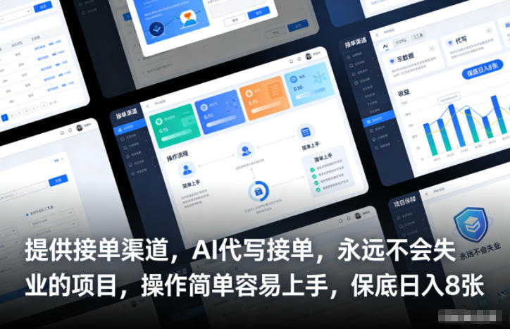 提供接单渠道，AI代写接单，永远不会失业的项目，操作简单容易上手，保底日入8张【揭秘】-小目标云网创