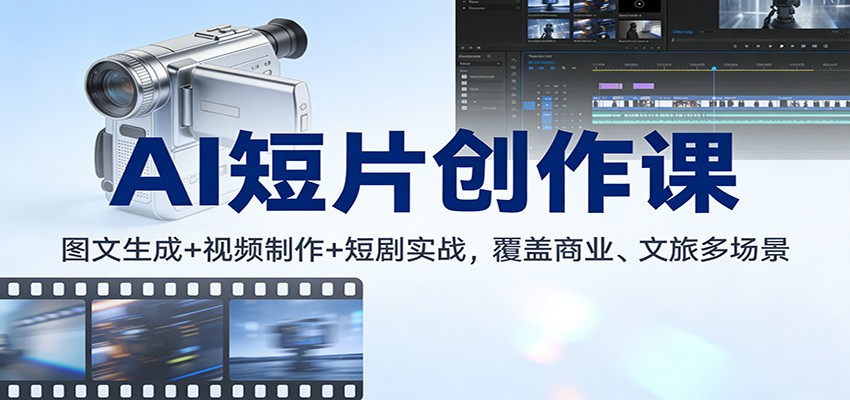 AI短片创作课：图文生成+ 视频制作+短剧实战，覆盖商业、 文旅多场景-小目标云网创