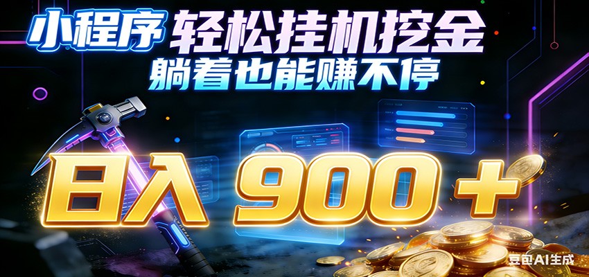 小程序挂机挖金，自动赚金币换现金，多号并行日入900+，轻松搞副业-小目标云网创