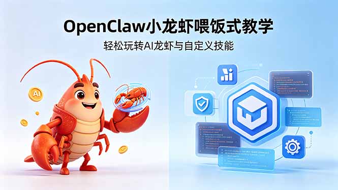 不用懂技术！OpenClaw小龙虾喂饭式教学，轻松玩转AI龙虾与自定义技能-opc资源站