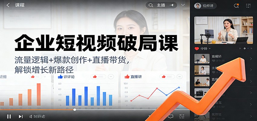 企业短视频破局课：流量逻辑+爆款创作+直播带货，解锁增长新路径-小目标云网创