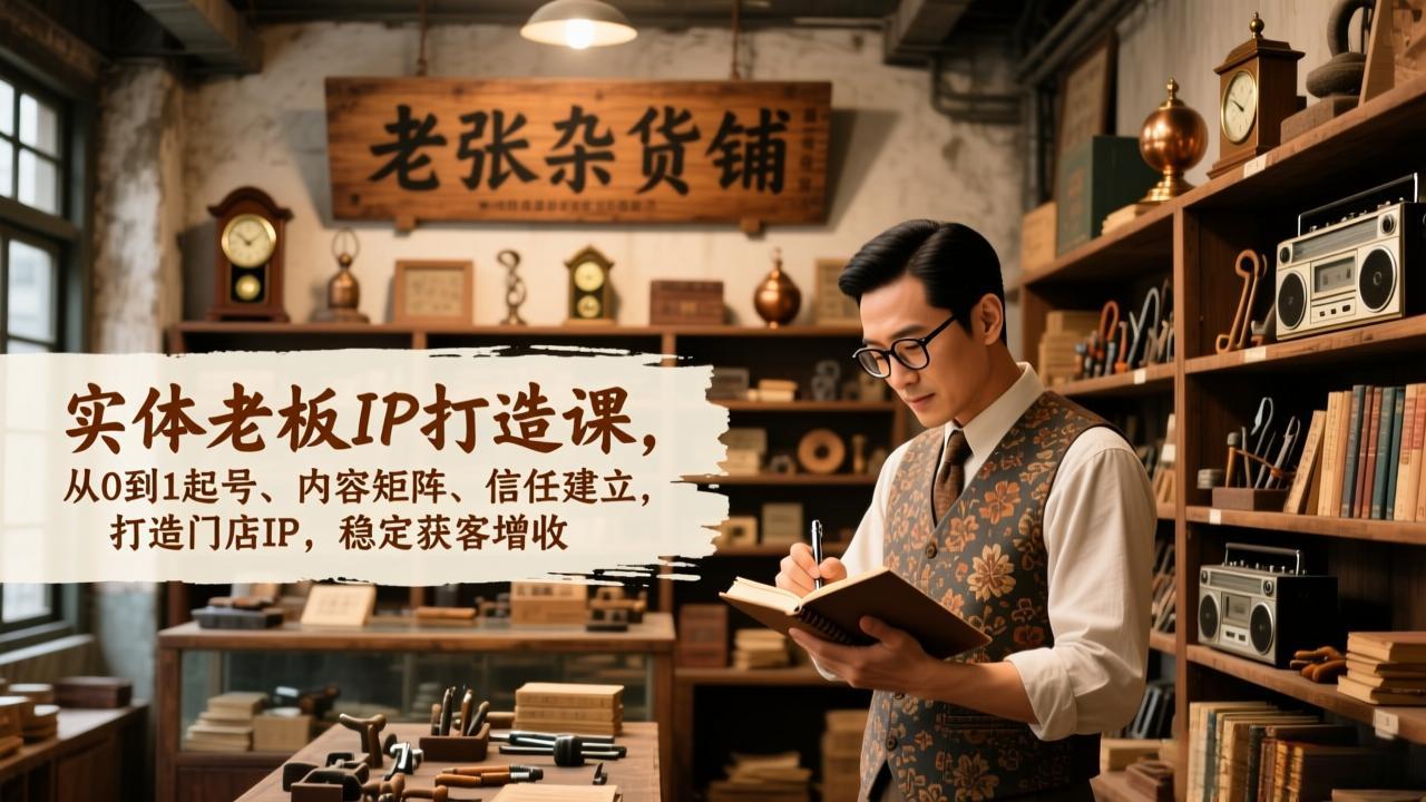 实体老板IP打造课，从0到1起号、内容矩阵、信任建立，打造门店IP，稳定获客增收-小目标云网创