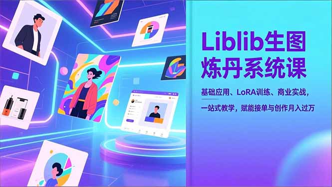 Liblib生图炼丹系统课，基础应用、LoRA训练、商业实战，一站式教学，赋能接单与创作月入过万-小目标云网创